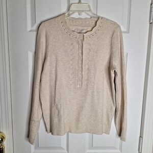 LOFT Cream Sweater Size Large NWT